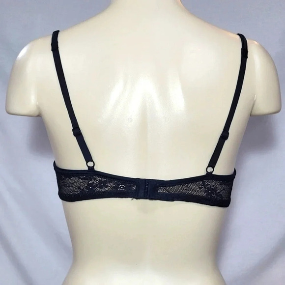 34B Maidenform 9739 Custom Lift Lace Demi Underwire Bra Black  New without Tags - Picture 3 of 3